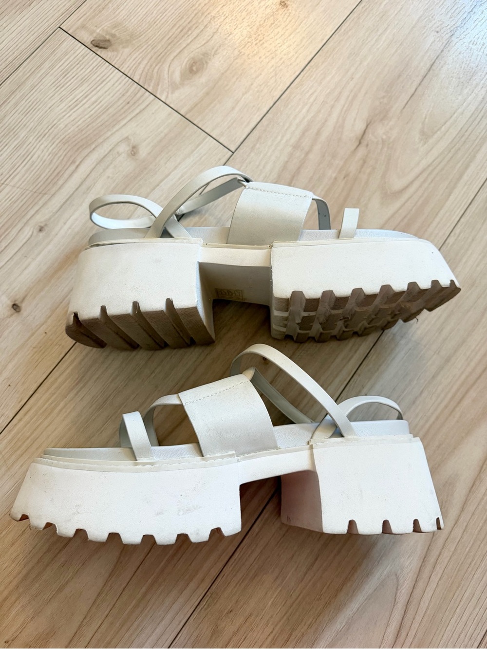 White Charles and Keith sandals